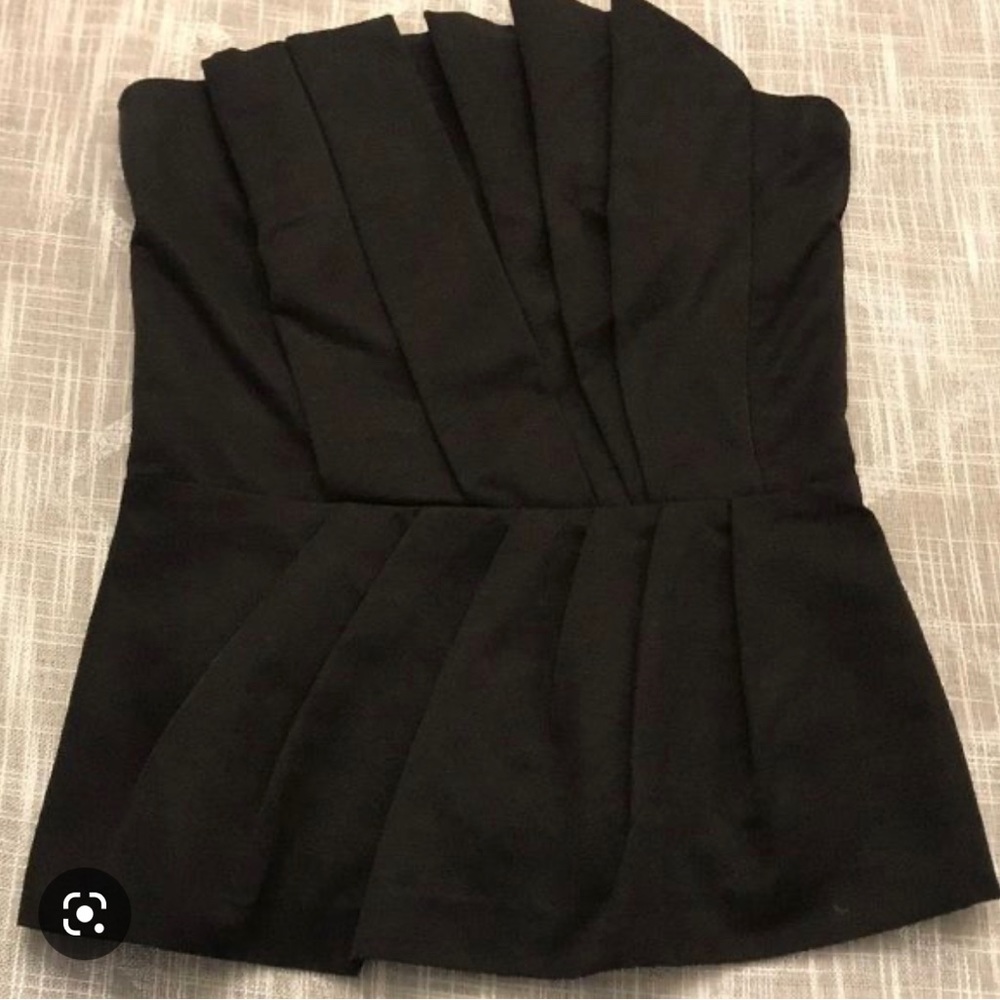 French Connection strapless corset top with pleats